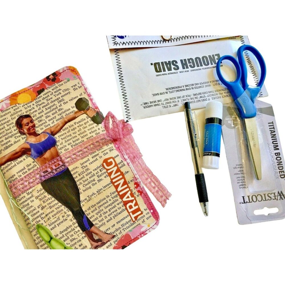 Fitness Junk Journal Writing Kit Blank Smash Book Handmade Ephemera Included u
